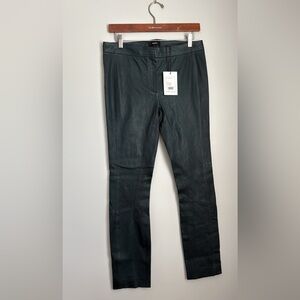 Theory Dark green Leather Pants